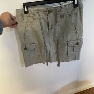 Anthropology Woman’s Olive Khaki Green Denim Cargo Skirt Size 2